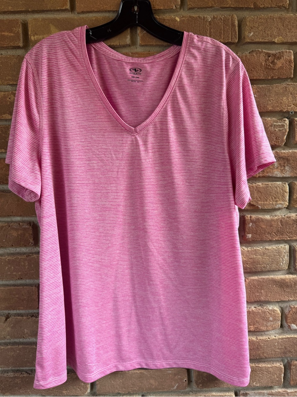 Athletic Works Pink Short-Sleeve V-Neck Tee XXL
